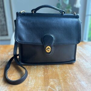 Coach Black Crossbody Bag with Gold Accents
